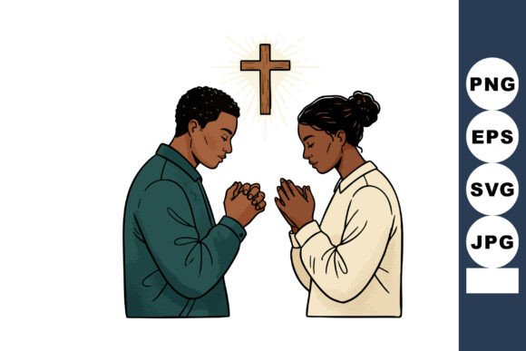 African American Man and Woman Praying U