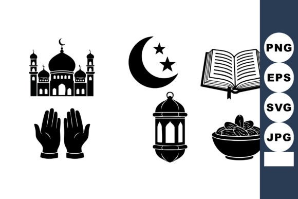 Islamic Religious Symbols Vector with M Review for Real Embroidery Projects