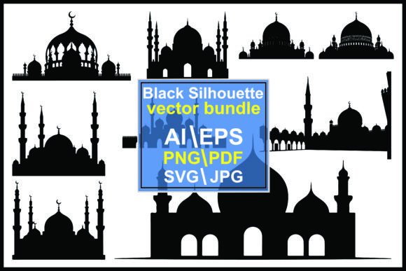Silhouettes Mosque Buildings with Domes Review